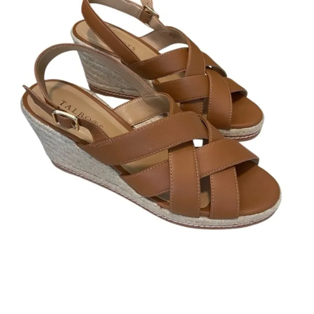 Talbots Saylor Nap Hannah Tan Crisscross Espadrille Sandals Size 9